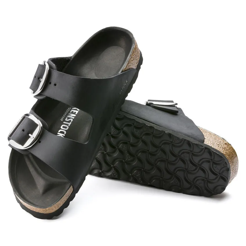 ARIZONA BIG BUCKLE OILED LEATHER | BLACK (NARROW)