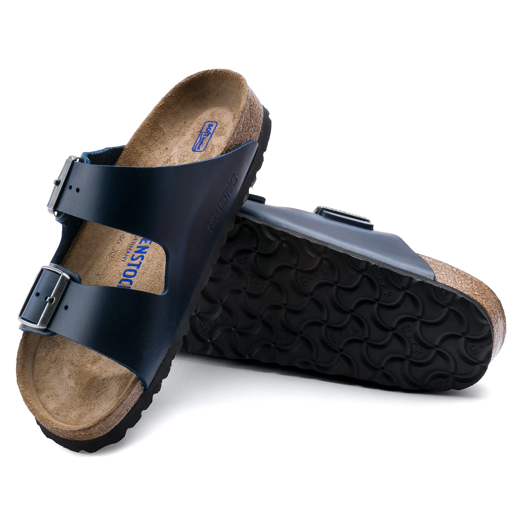 Arizona Smooth Leather in Blue (Classic Footbed - Suede Lined)