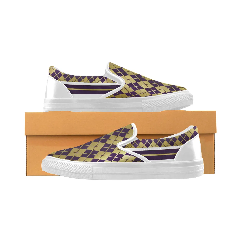 ARLEQUIN GRAPE Unusual Slip-on Canvas Shoes