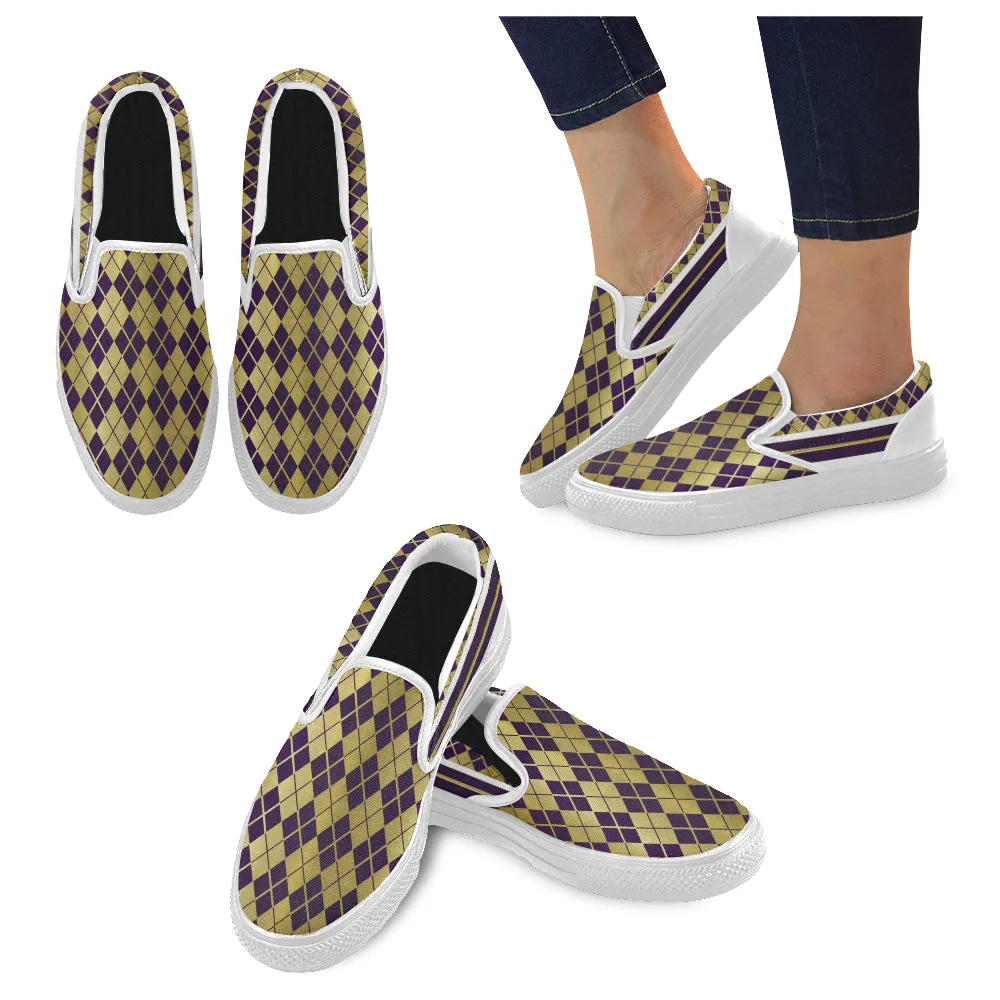 ARLEQUIN GRAPE Unusual Slip-on Canvas Shoes