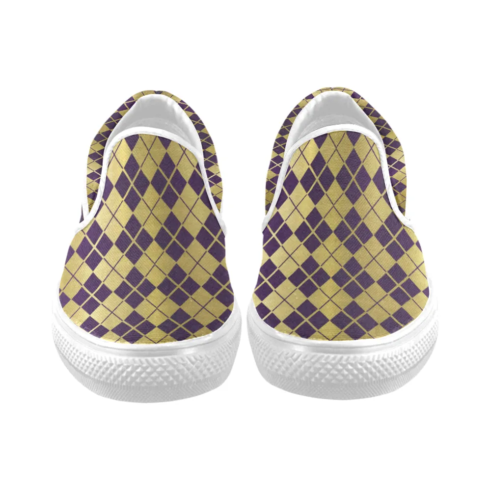 ARLEQUIN GRAPE Unusual Slip-on Canvas Shoes