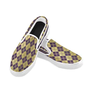 ARLEQUIN GRAPE Unusual Slip-on Canvas Shoes