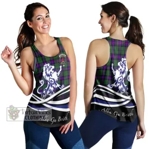 Armstrong Modern Tartan Women's Racerback Tanks with Alba Gu Brath Regal Lion Emblem