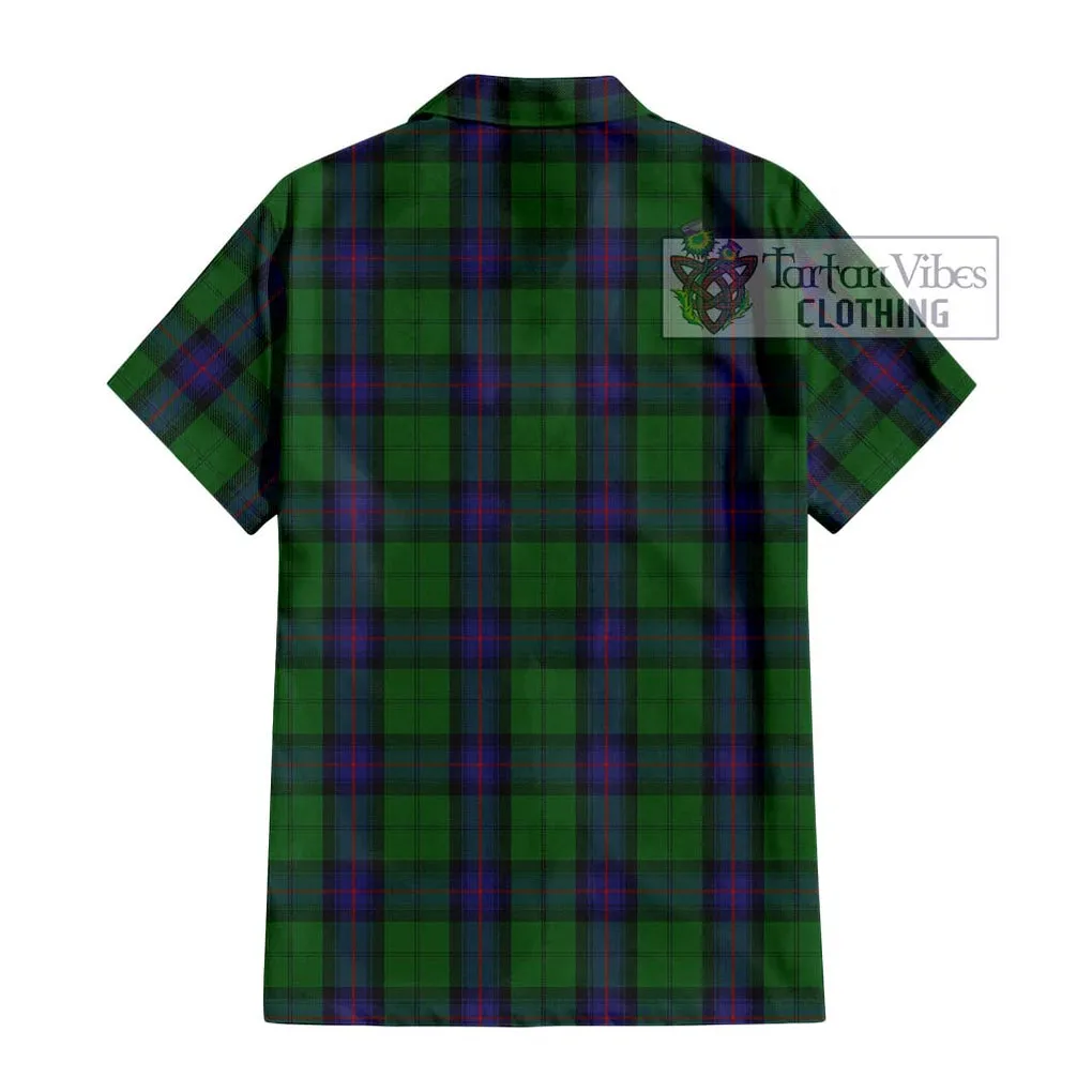 Armstrong Tartan Short Sleeve Button Shirt with Family Crest DNA In Me Style