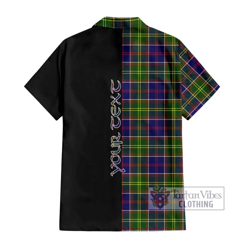 Arnott Tartan Short Sleeve Button Shirt with Family Crest and Half Of Me Style