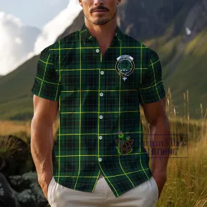 Arthur Modern Tartan Cotton Hawaiian Shirt with Family Crest