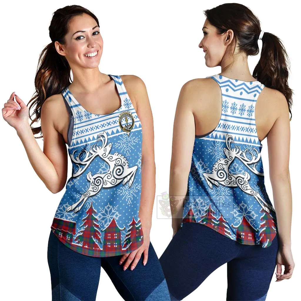 Auchinleck (Affleck) Clan Christmas Women's Racerback Tanks Celtic Reindeer Style