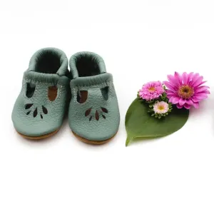 Baby Leather LOTUS T-Strap Shoes | Mint