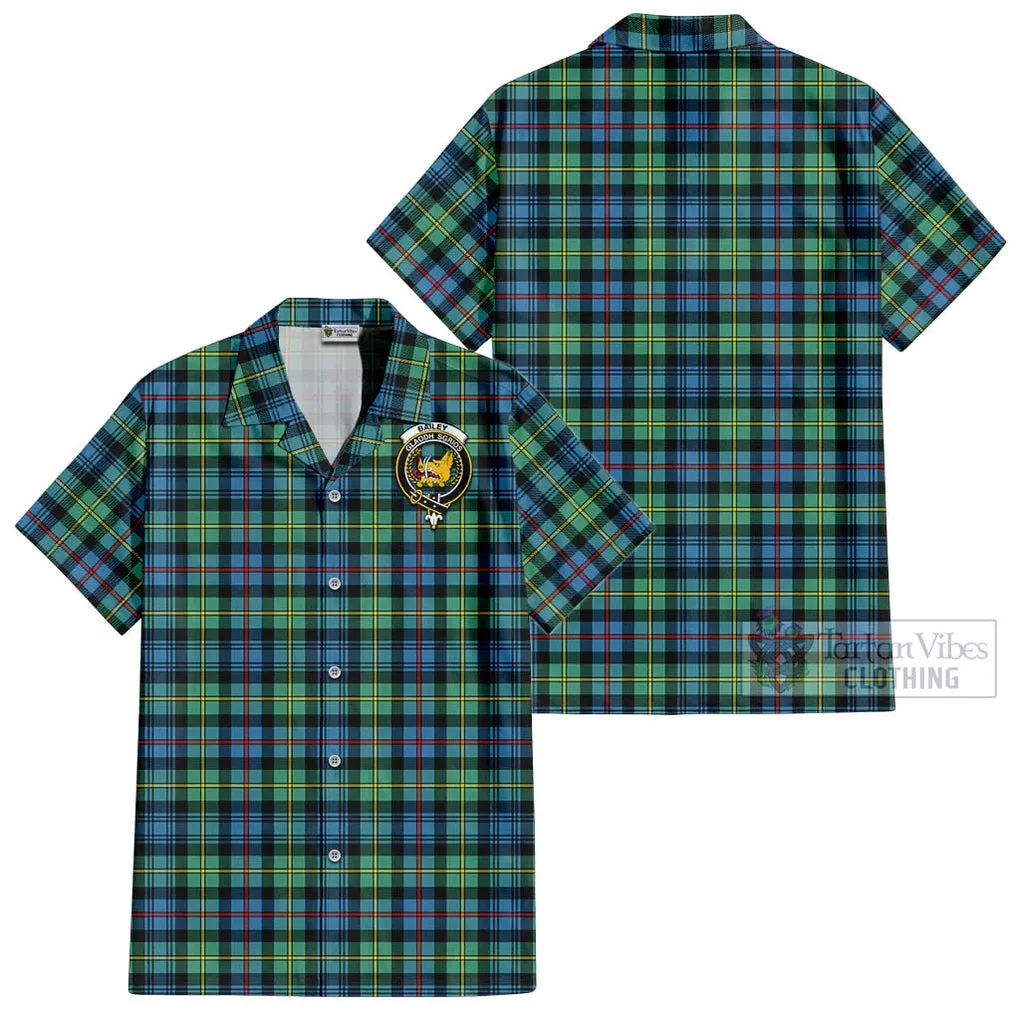 Bailey Ancient Tartan Cotton Hawaiian Shirt with Family Crest