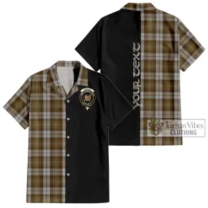 Baillie Dress Tartan Short Sleeve Button Shirt with Family Crest and Half Of Me Style