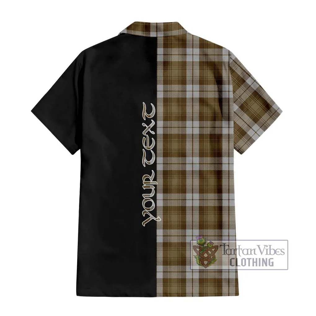 Baillie Dress Tartan Short Sleeve Button Shirt with Family Crest and Half Of Me Style