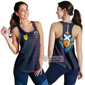 Baillie Highland Society Tartan Women's Racerback Tanks Alba with Scottish Lion Royal Arm Half Style