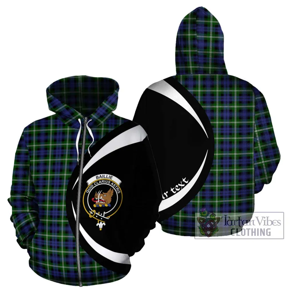 Baillie of Polkemmet Tartan Hoodie with Family Crest Circle Style