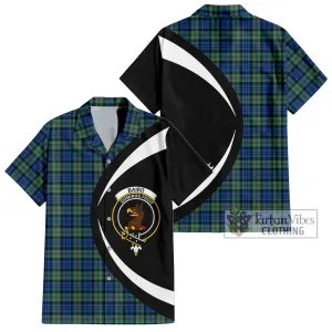 Baird Ancient Tartan Short Sleeve Button Up with Family Crest Circle Style