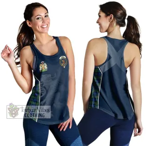 Baird Ancient Tartan Women's Racerback Tanks with Family Crest and Lion Rampant Vibes Sport Style