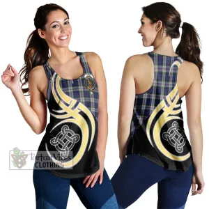 Baird Dress Tartan Women's Racerback Tanks with Family Crest and Celtic Symbol Style