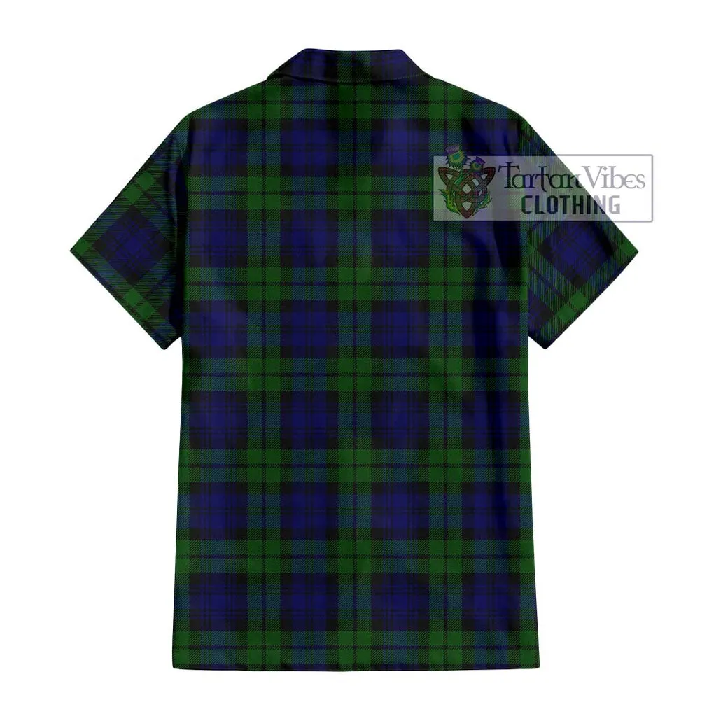 Bannatyne Tartan Short Sleeve Button Shirt with Family Crest DNA In Me Style