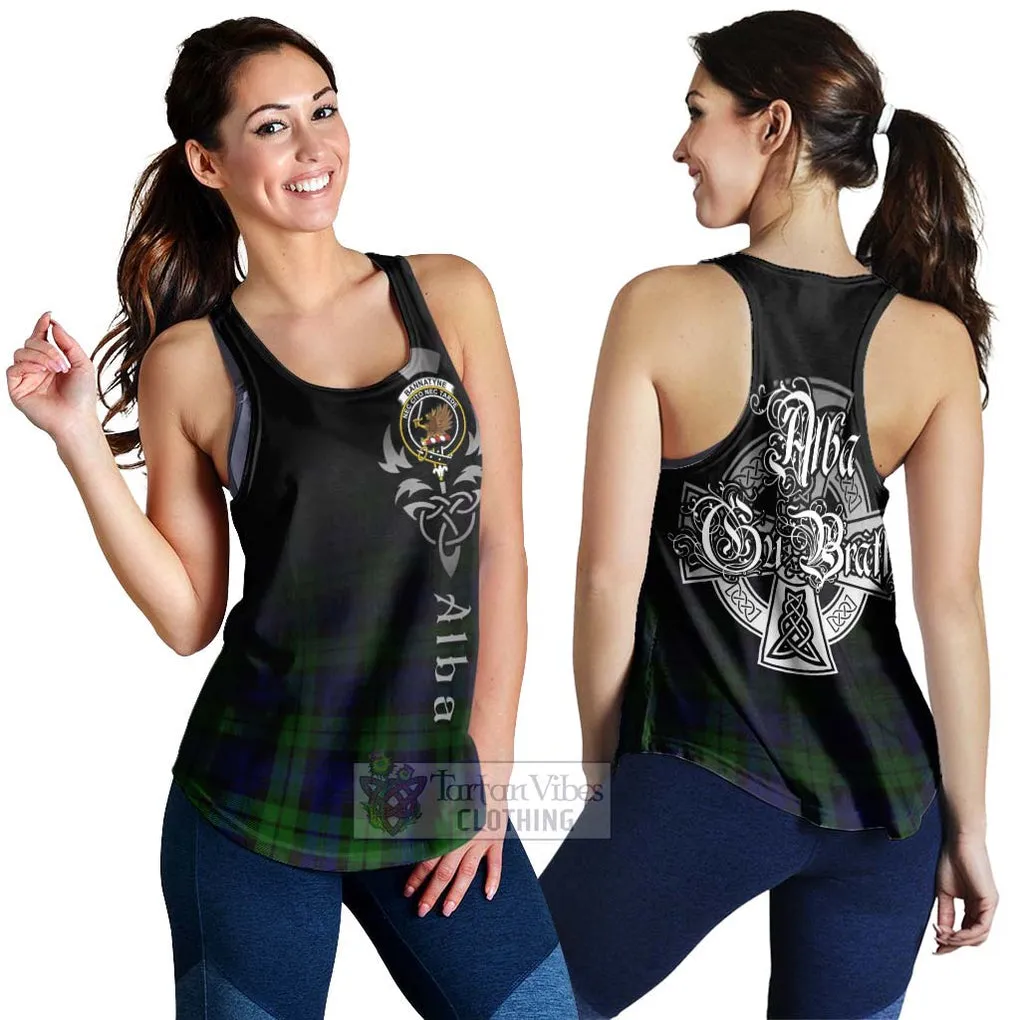 Bannatyne Tartan Women's Racerback Tanks Featuring Alba Gu Brath Family Crest Celtic Inspired