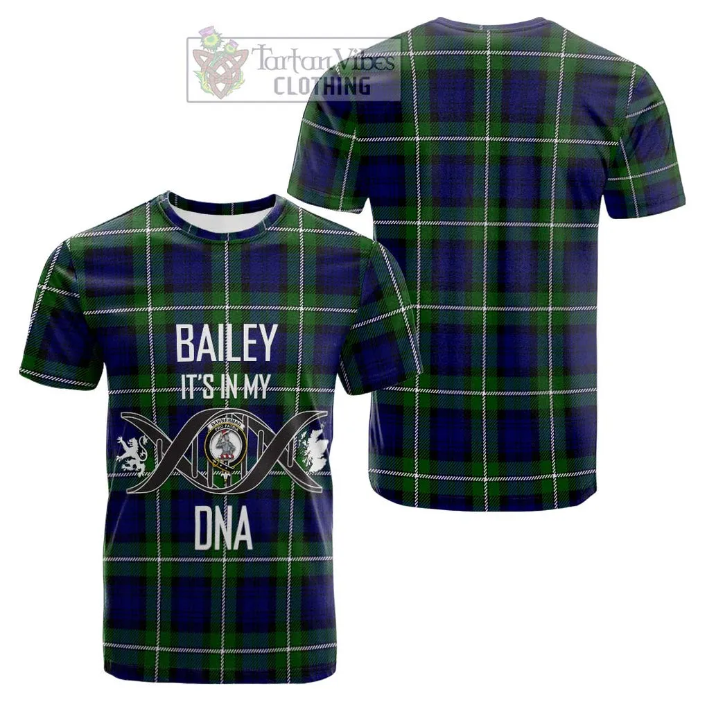 Bannerman Tartan Cotton T-shirt with Family Crest DNA In Me Style