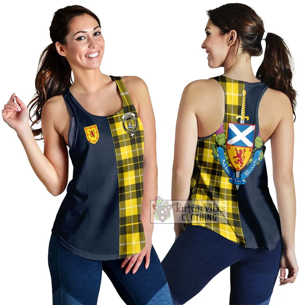 Barclay Dress Modern Tartan Women's Racerback Tanks Alba with Scottish Lion Royal Arm Half Style