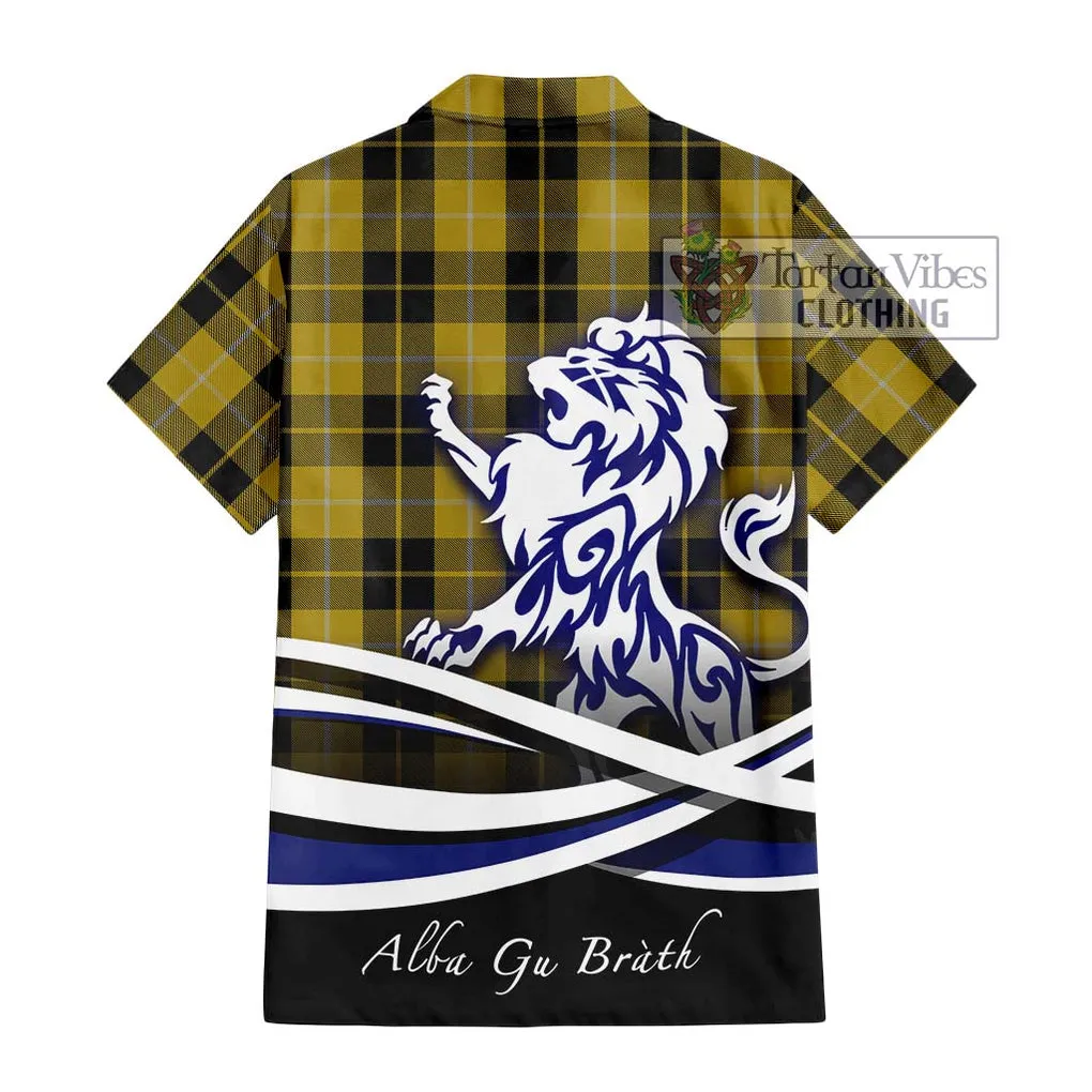 Barclay Dress Tartan Short Sleeve Button Shirt with Alba Gu Brath Regal Lion Emblem