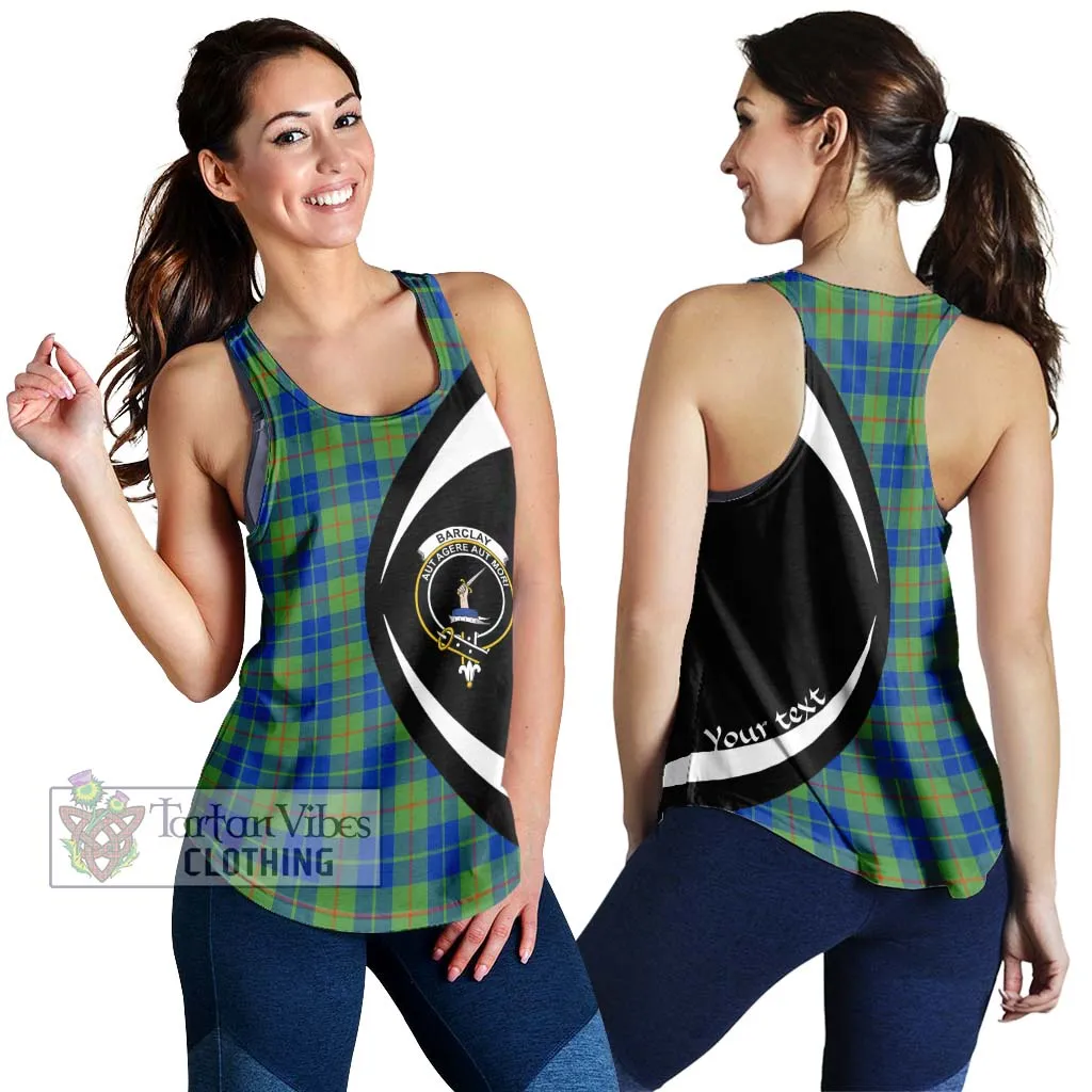 Barclay Hunting Ancient Tartan Women's Racerback Tanks with Family Crest Circle Style