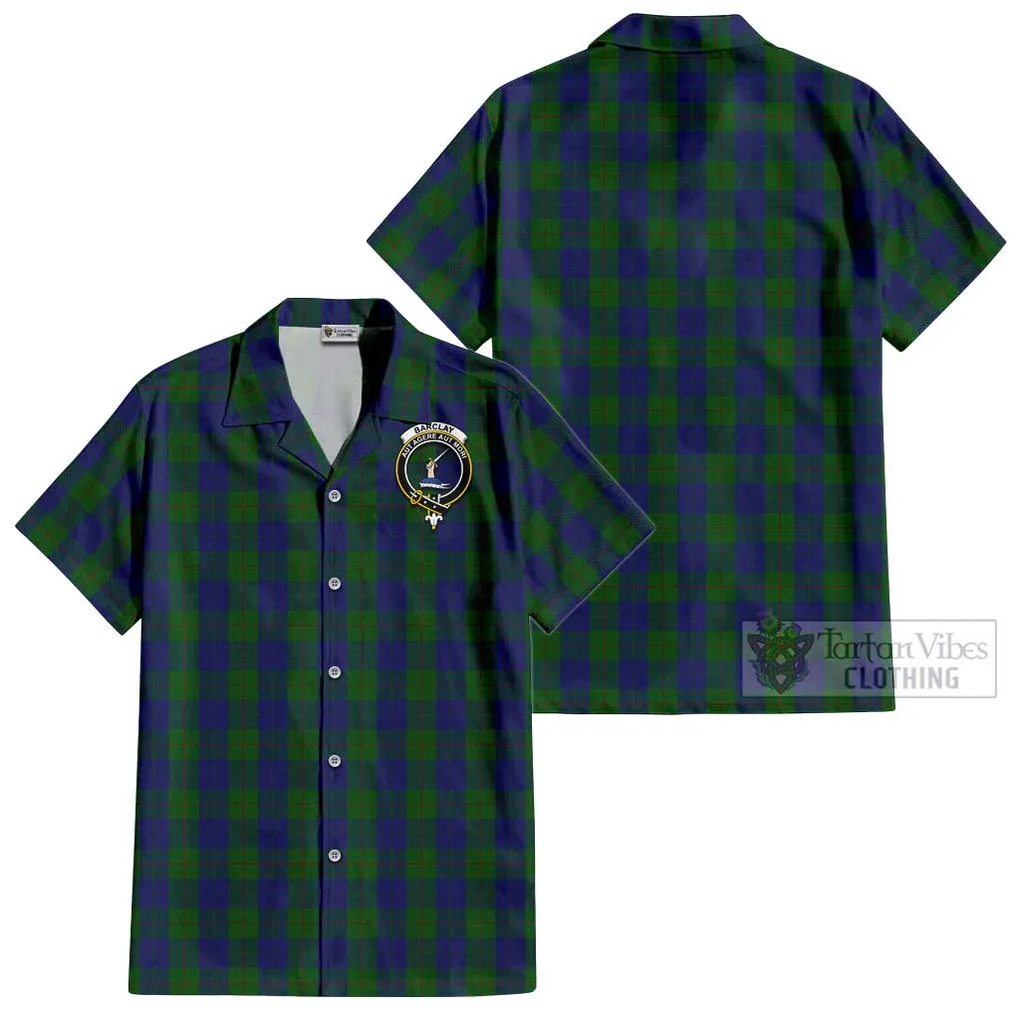 Barclay Tartan Cotton Hawaiian Shirt with Family Crest