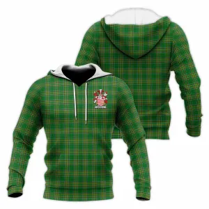 Barrett Irish Clan Tartan Knitted Hoodie with Coat of Arms