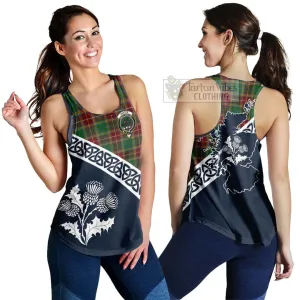 Baxter Tartan Women's Racerback Tanks Featuring Thistle and Scotland Map