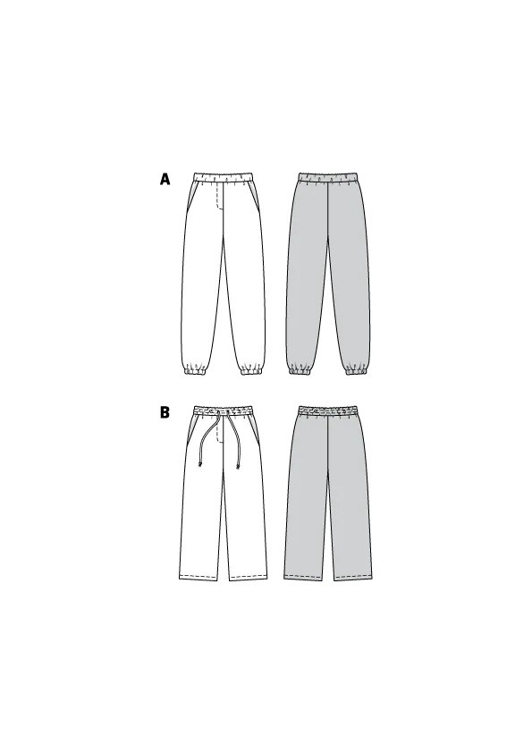 BD6333 Misses' jogging pants sewing pattern