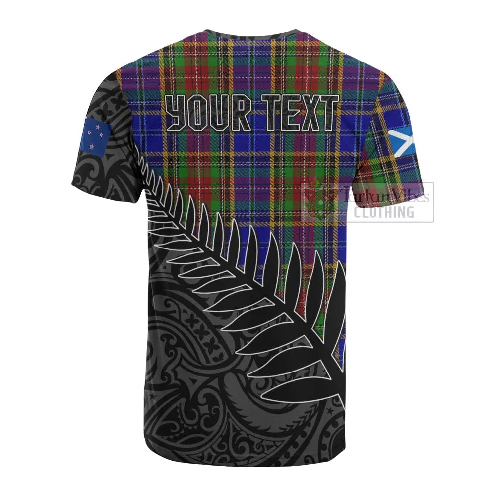 Beattie (Beatty) Crest Tartan Cotton T-shirt with New Zealand Silver Fern Half Style