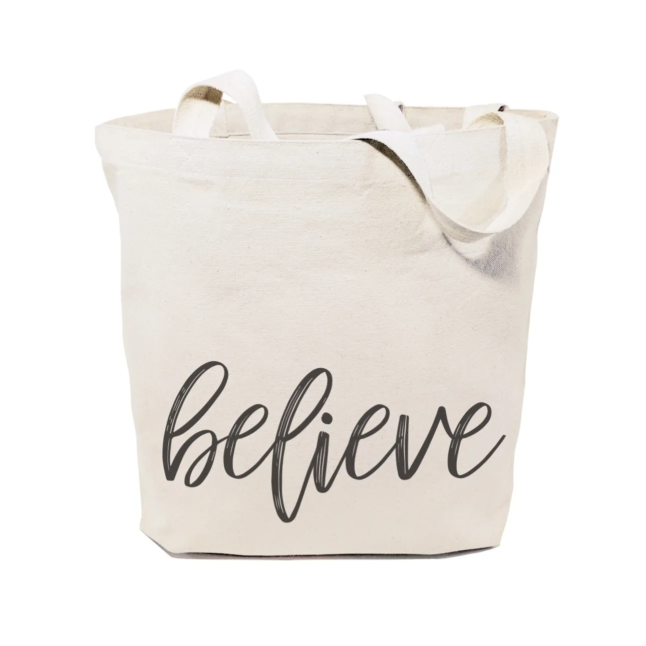 Believe Gym Cotton Canvas Tote Bag by The Cotton & Canvas Co.