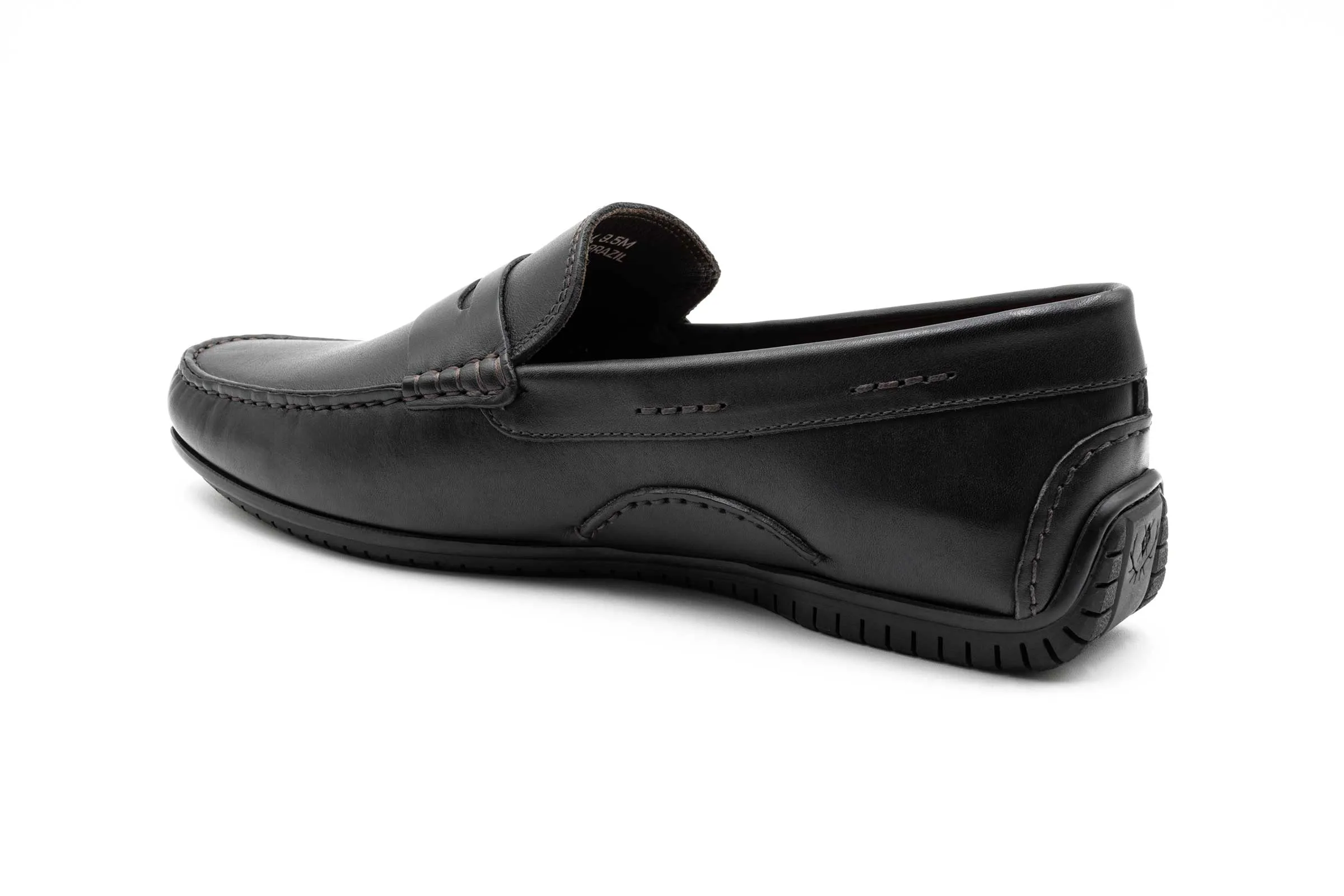 Bermuda Saddle Leather Penny Loafers - Black