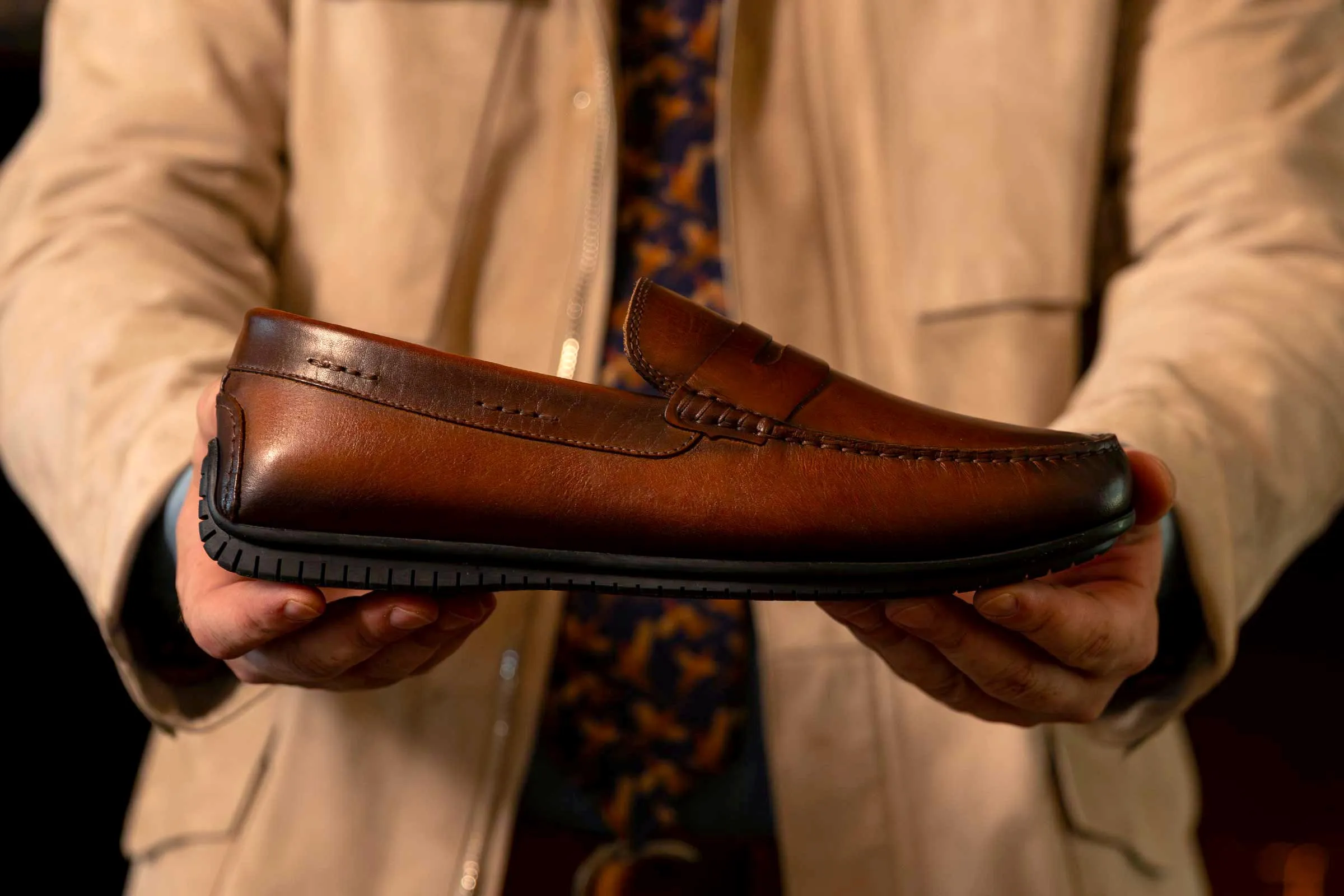 Bermuda Saddle Leather Penny Loafers - Whiskey