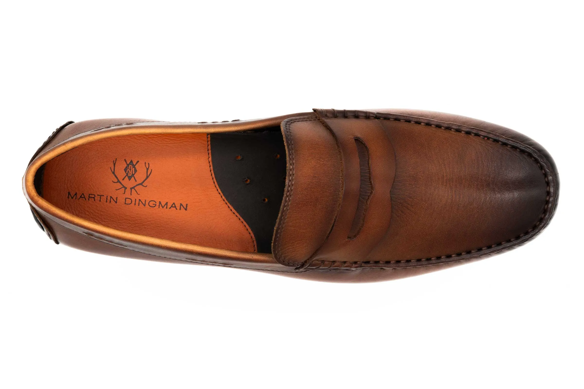 Bermuda Saddle Leather Penny Loafers - Whiskey