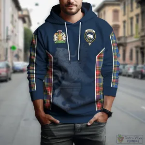 Bethune Tartan Hoodie with Family Crest and Lion Rampant Vibes Sport Style