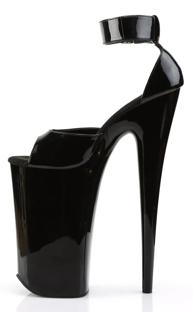 BEYOND-089 Black Patent 10 Inch Heels