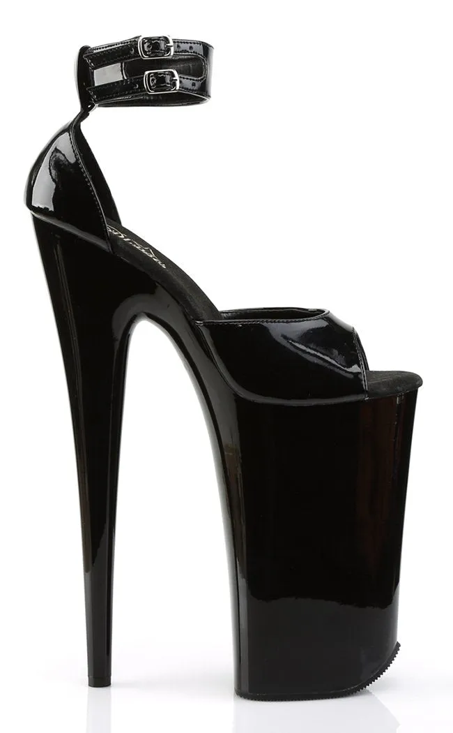 BEYOND-089 Black Patent 10 Inch Heels