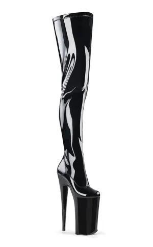 BEYOND-4000 Black Patent Crotch High Boots