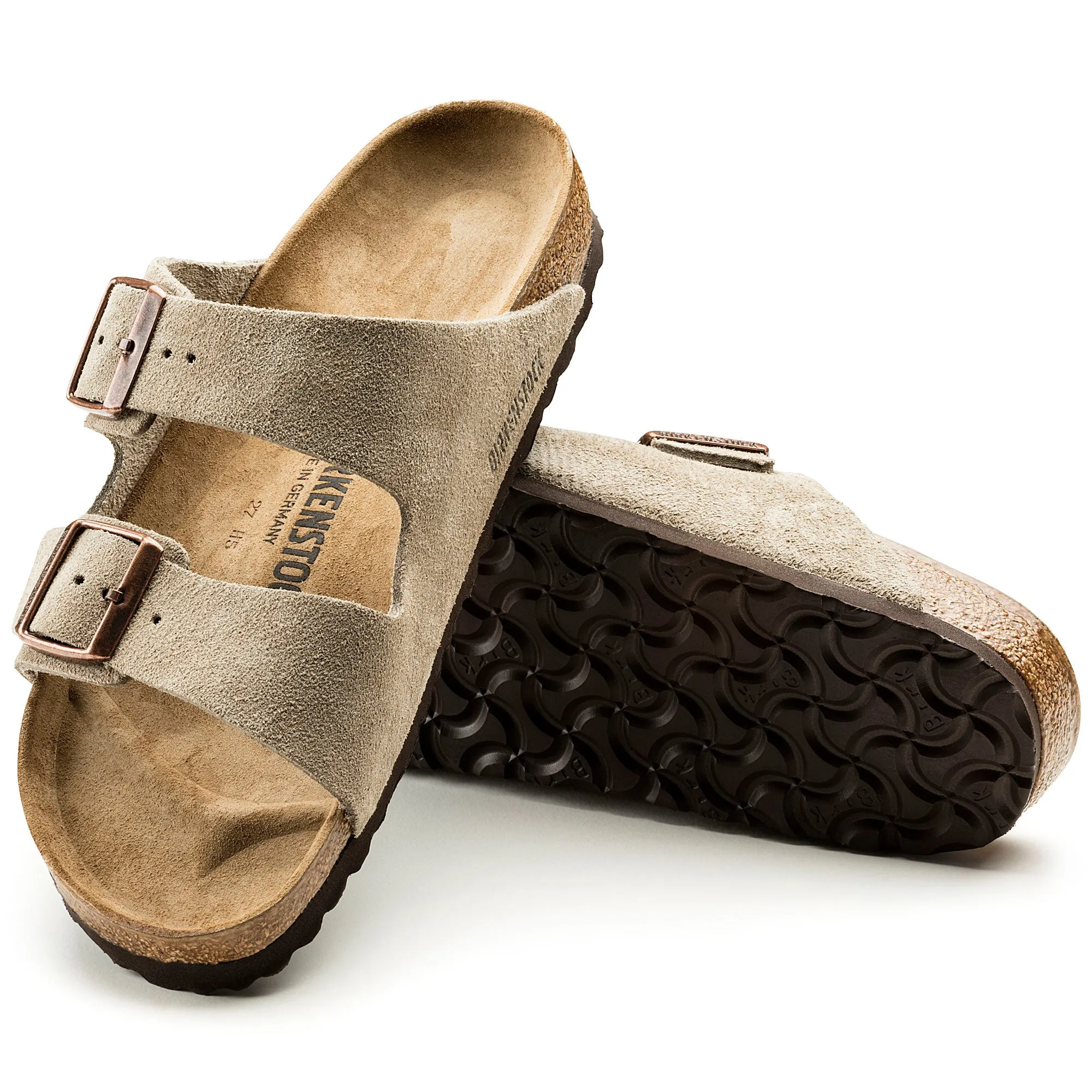 Birkenstock Arizona Suede Leather Color: Taupe  (MEDIUM/NARROW WIDTH)