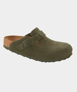 Birkenstock Boston in Thyme Olive Suede