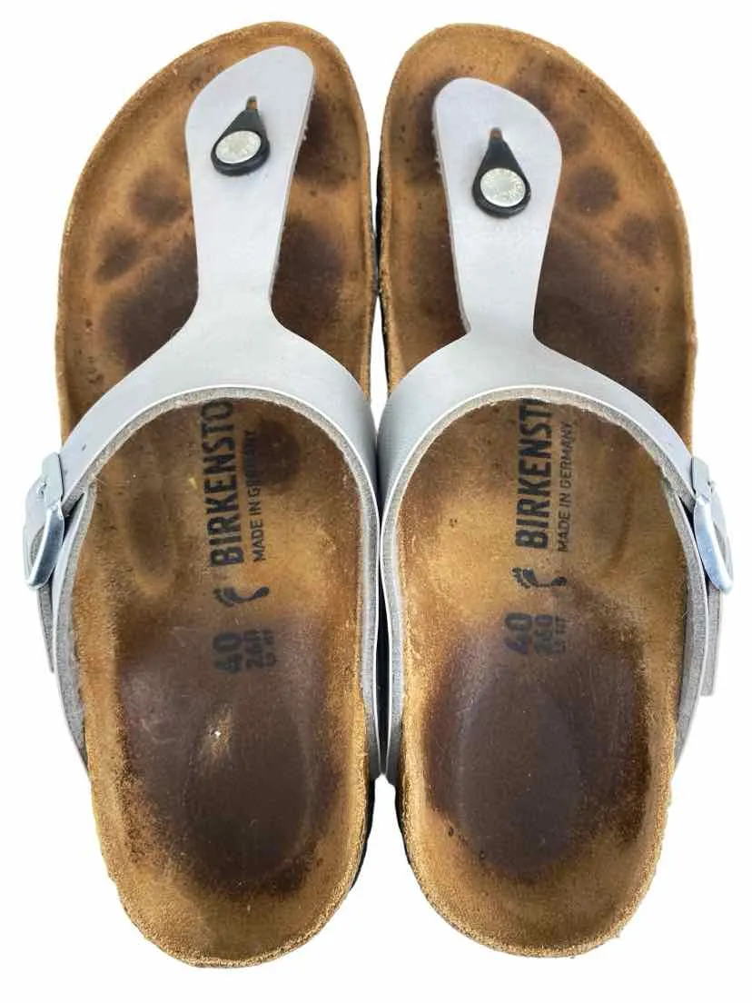 Birkenstock Women's Metallic Gizeh Sandal Silver Size 40 (9-9.5 US)