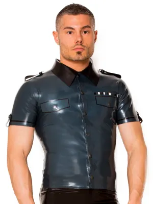 Black & Blue Uniform Latex Shirt