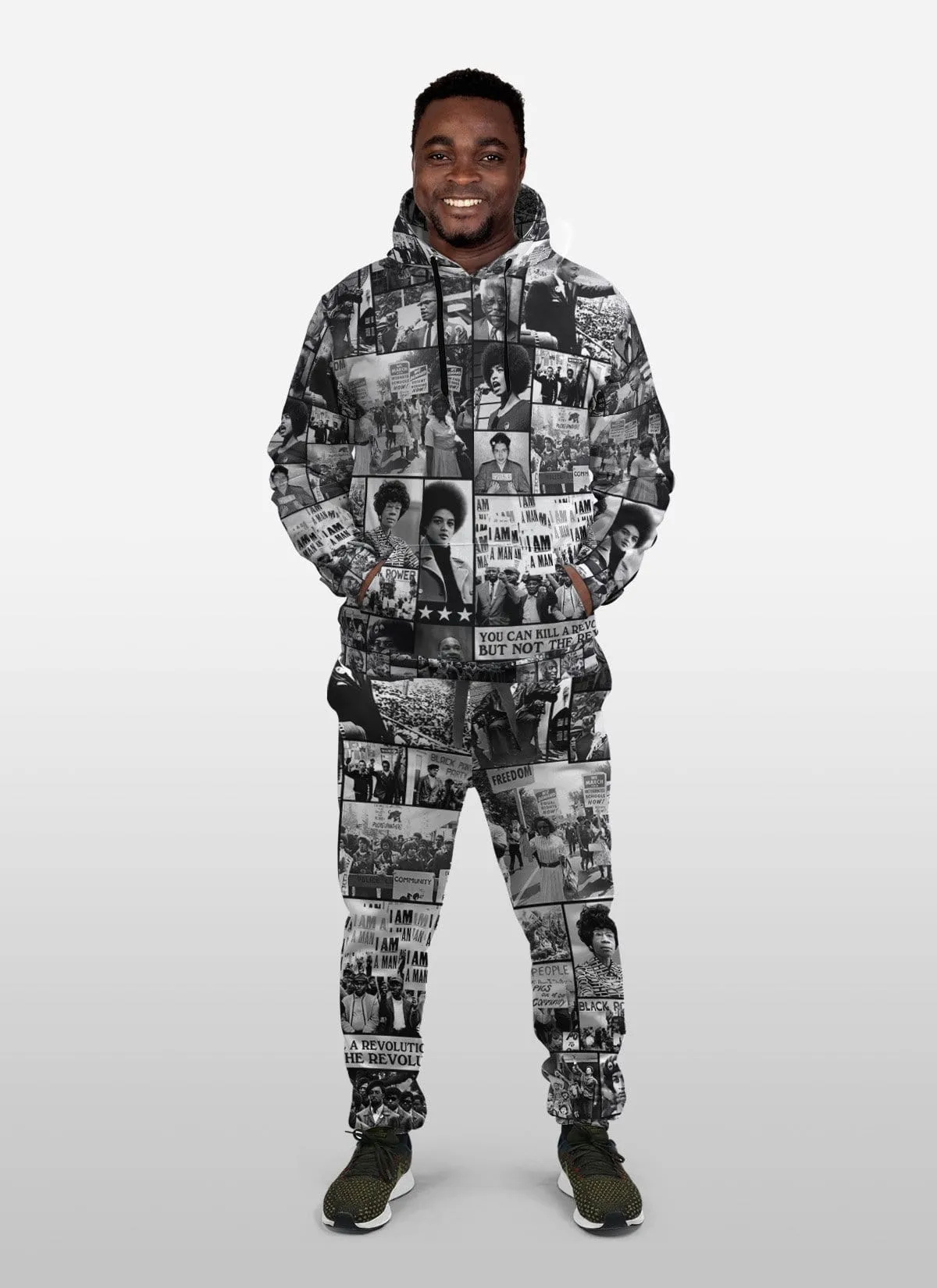 Black Power Images All-over Hoodie And Joggers Set