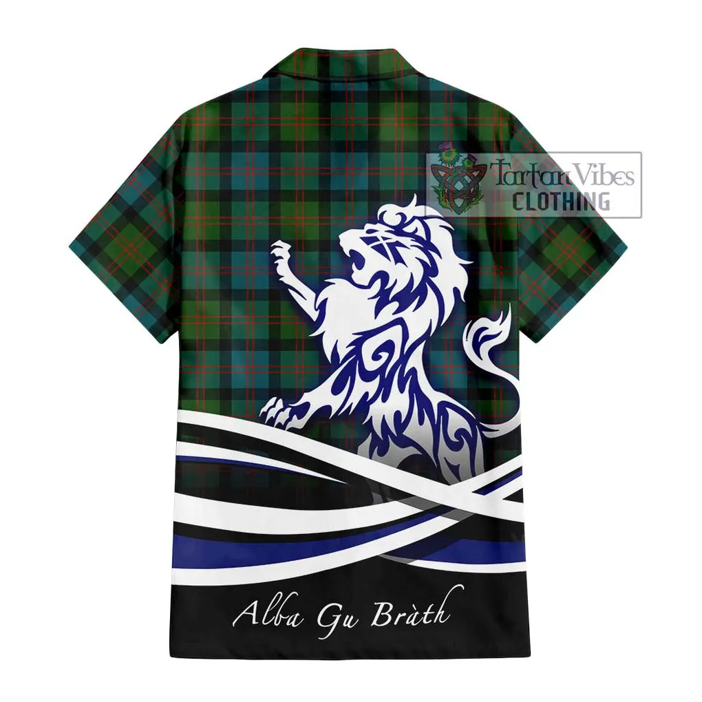 Blair Ancient Tartan Short Sleeve Button Shirt with Alba Gu Brath Regal Lion Emblem