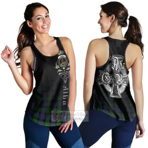 Blair Tartan Women's Racerback Tanks Featuring Alba Gu Brath Family Crest Celtic Inspired