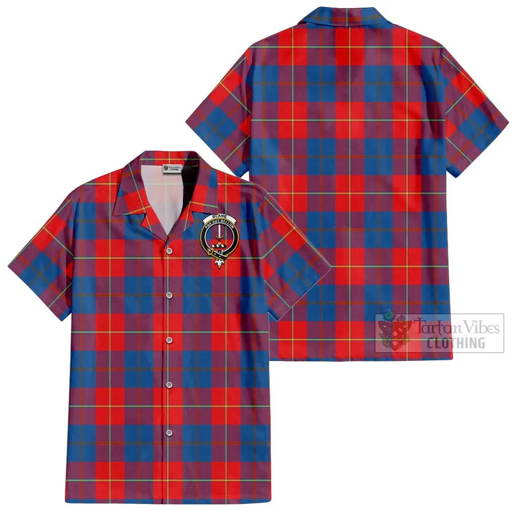 Blane Tartan Cotton Hawaiian Shirt with Family Crest