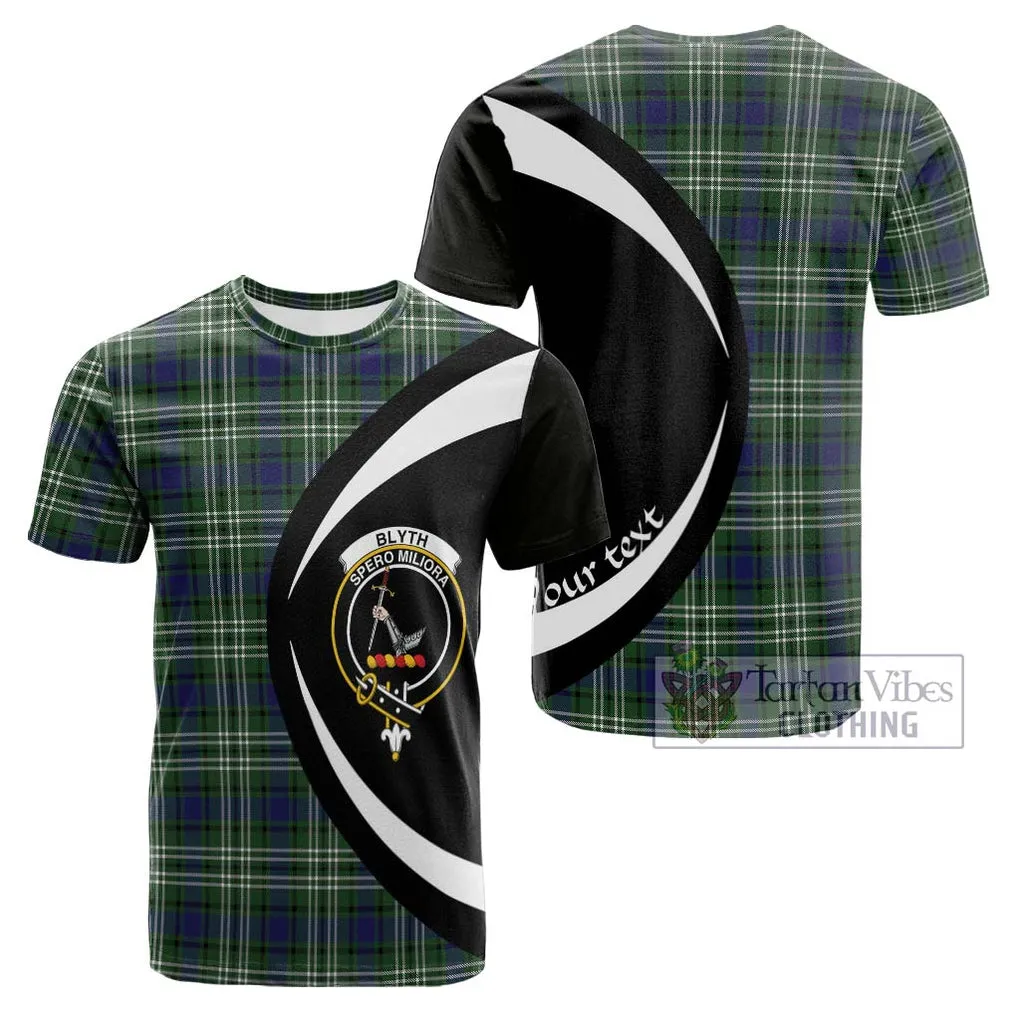 Blyth Tartan Cotton T-shirt with Family Crest Circle Style