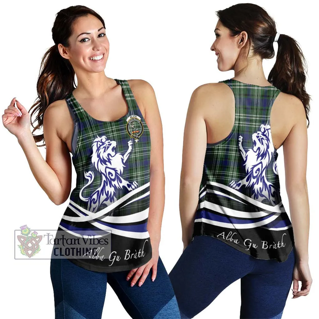 Blyth Tartan Women's Racerback Tanks with Alba Gu Brath Regal Lion Emblem