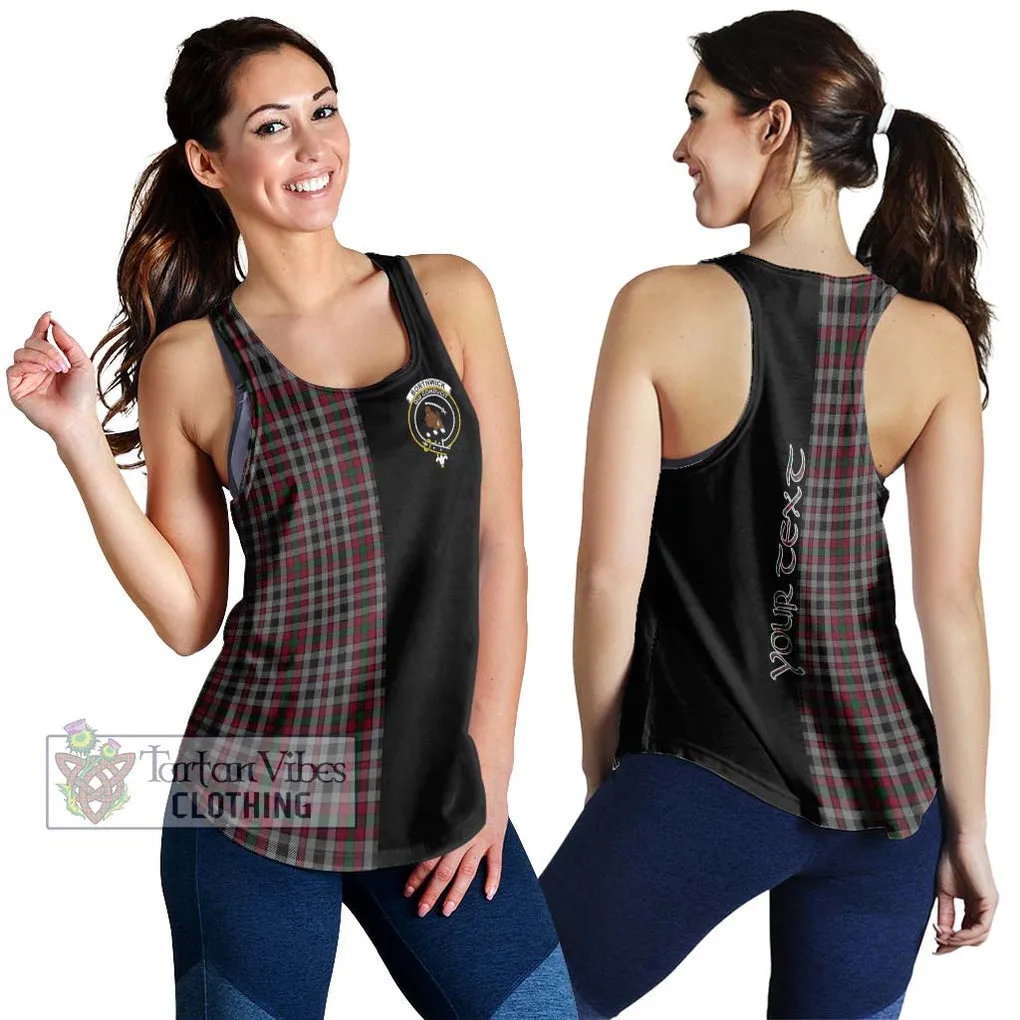 Borthwick Tartan Women's Racerback Tanks with Family Crest and Half Of Me Style